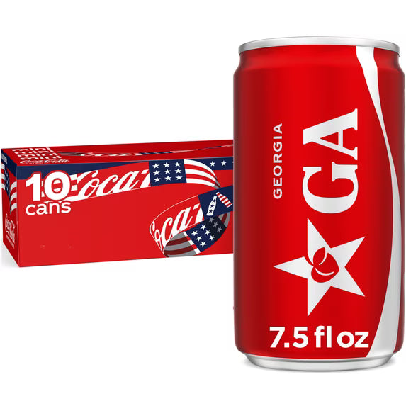 Coca-Cola Soda Pop Fridge Pack Mini Cans, 7.5 fl oz, 10 Pack