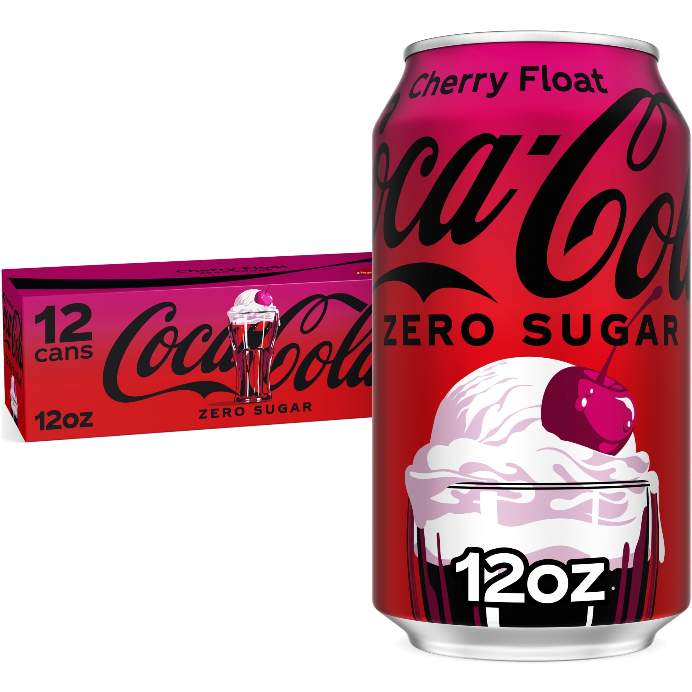 Zero Sugar Cherry Float Soda Pop Fridge Pack Cans 12 Fl Oz 12 Pack Coca-Cola
