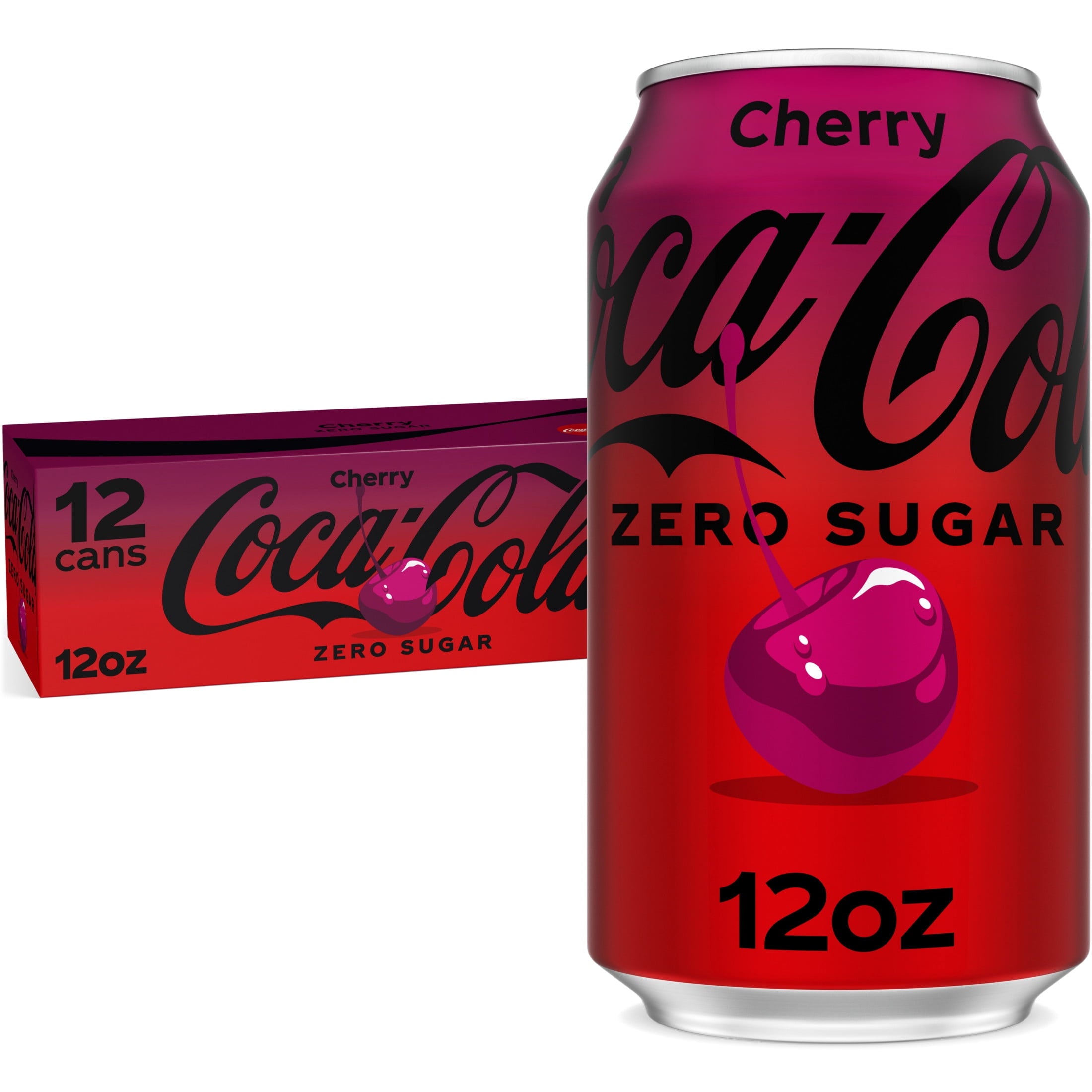 Zero Sugar Cherry Soda Pop Cans 12 Fl Oz 12 Pack Coca-Cola