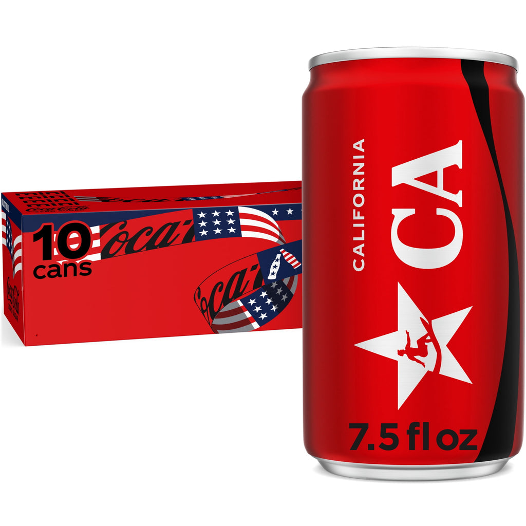 Zero Sugar Soda Pop Fridge Pack Mini Cans 7.5 Fl Oz 10 Pack Coca-Cola