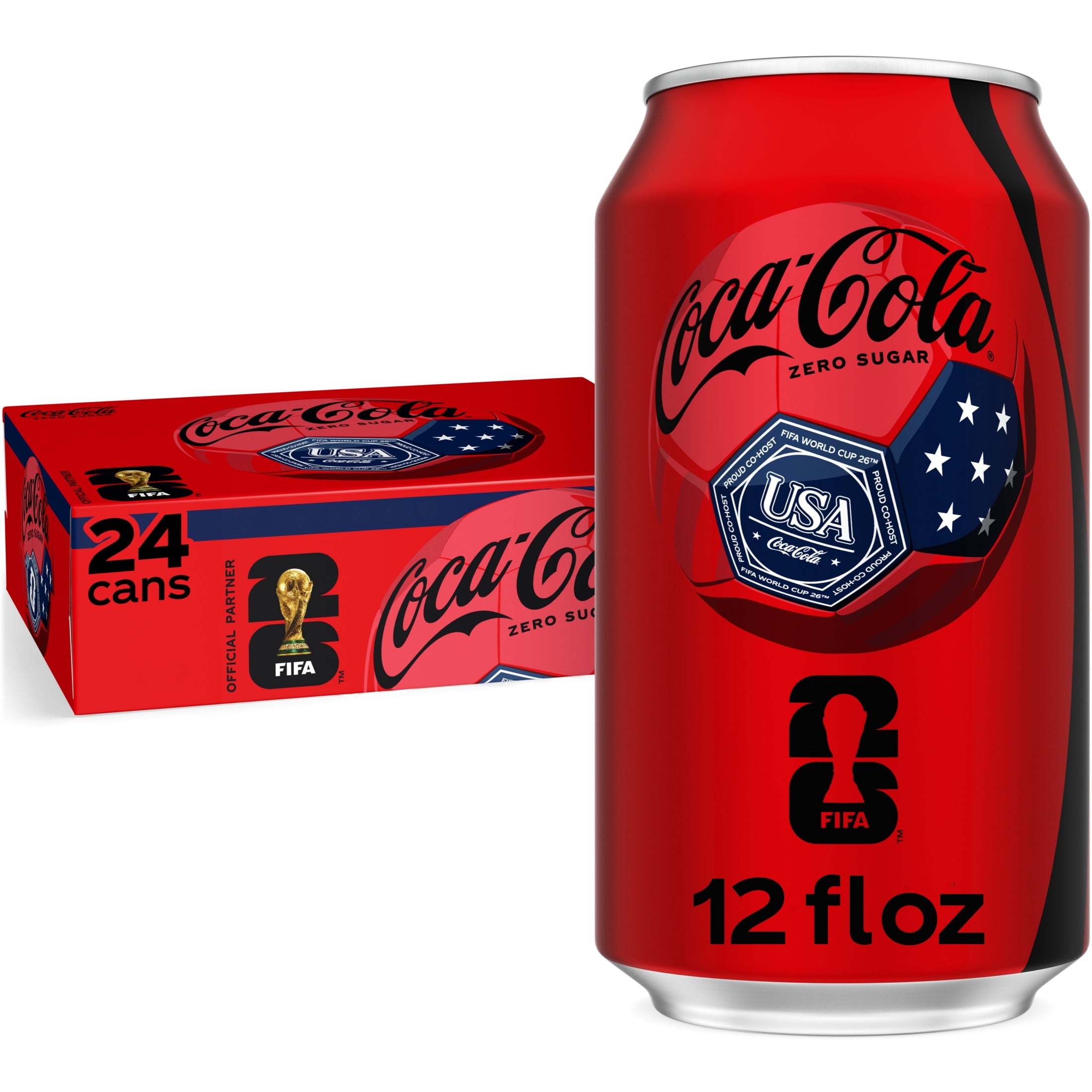 Zero Sugar Soda Pop Cans 12 Fl Oz 24 Pack Coca-Cola