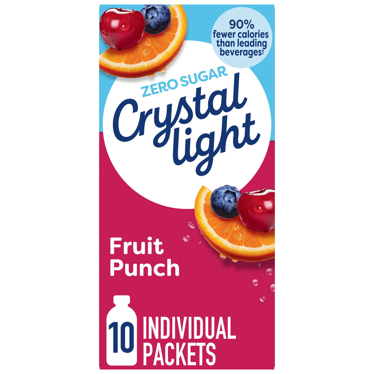 Crystal Light Sugar-Free Fruit Punch Drink Mix Packets 0.09 oz 10 Count