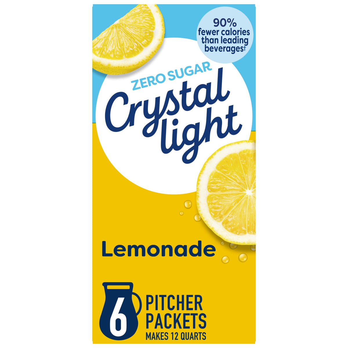 Crystal Light Sugar-Free Lemonade Drink Mix Packets 3.2 oz 6 Count