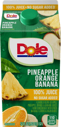 Dole 100% Pineapple Orange Banana Juice Pulp-Free Chilled 52 fl oz