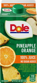 Dole 100% Pineapple Orange Juice Pulp-Free Chilled 52 fl oz