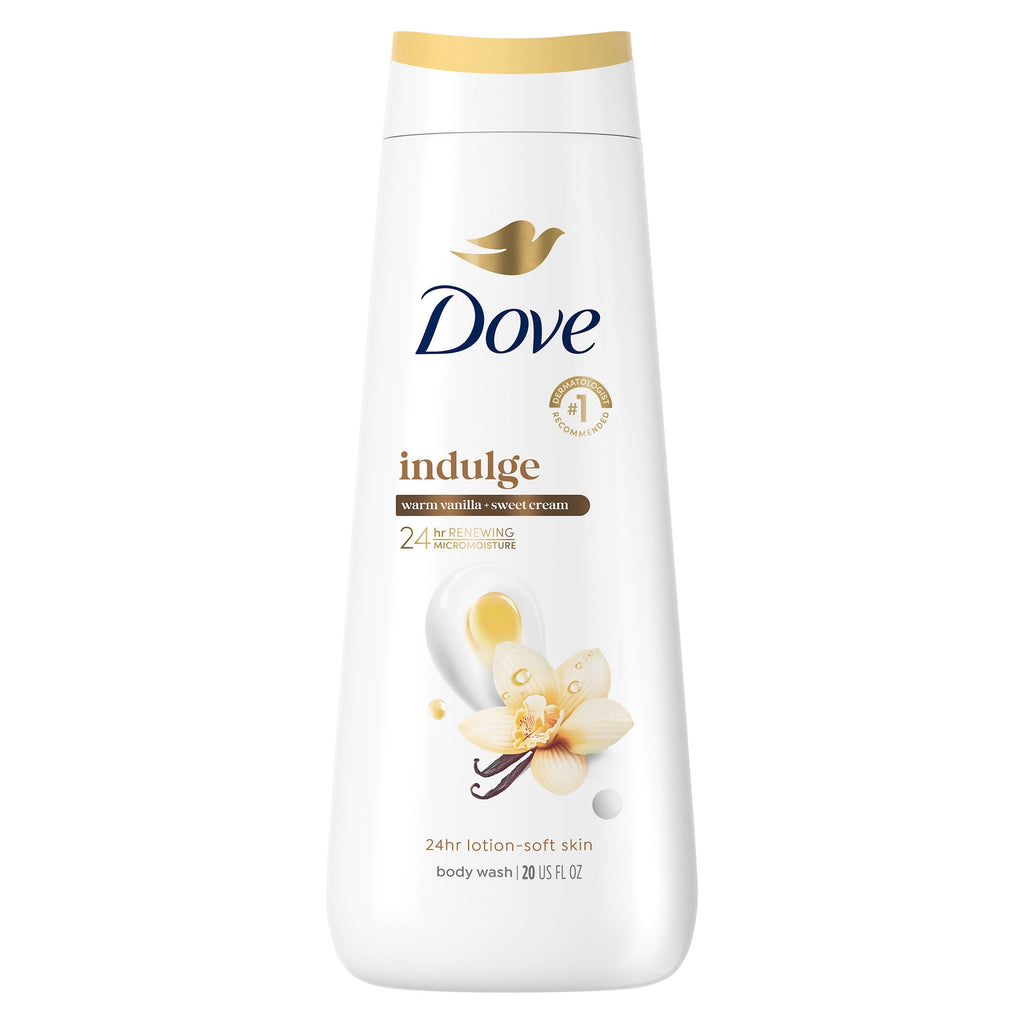 Dove Indulge Body Wash Warm Vanilla & Sweet Cream Moisturizing Cleanser 20 fl oz