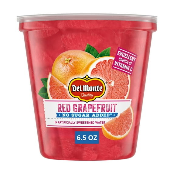 Del Monte No Sugar Added Red Grapefruit Fruit Cup Snack 6.5 Oz