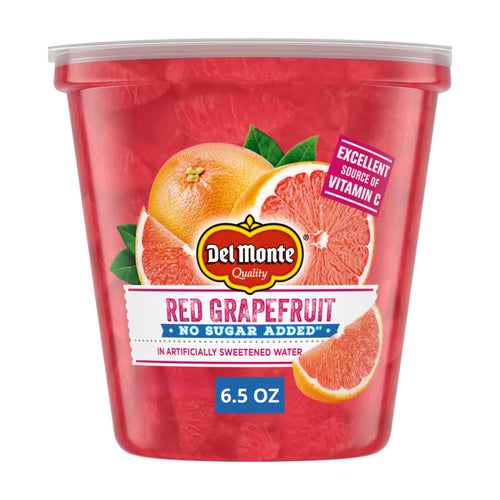 Del Monte No Sugar Added Red Grapefruit Fruit Cup Snack 6.5 Oz