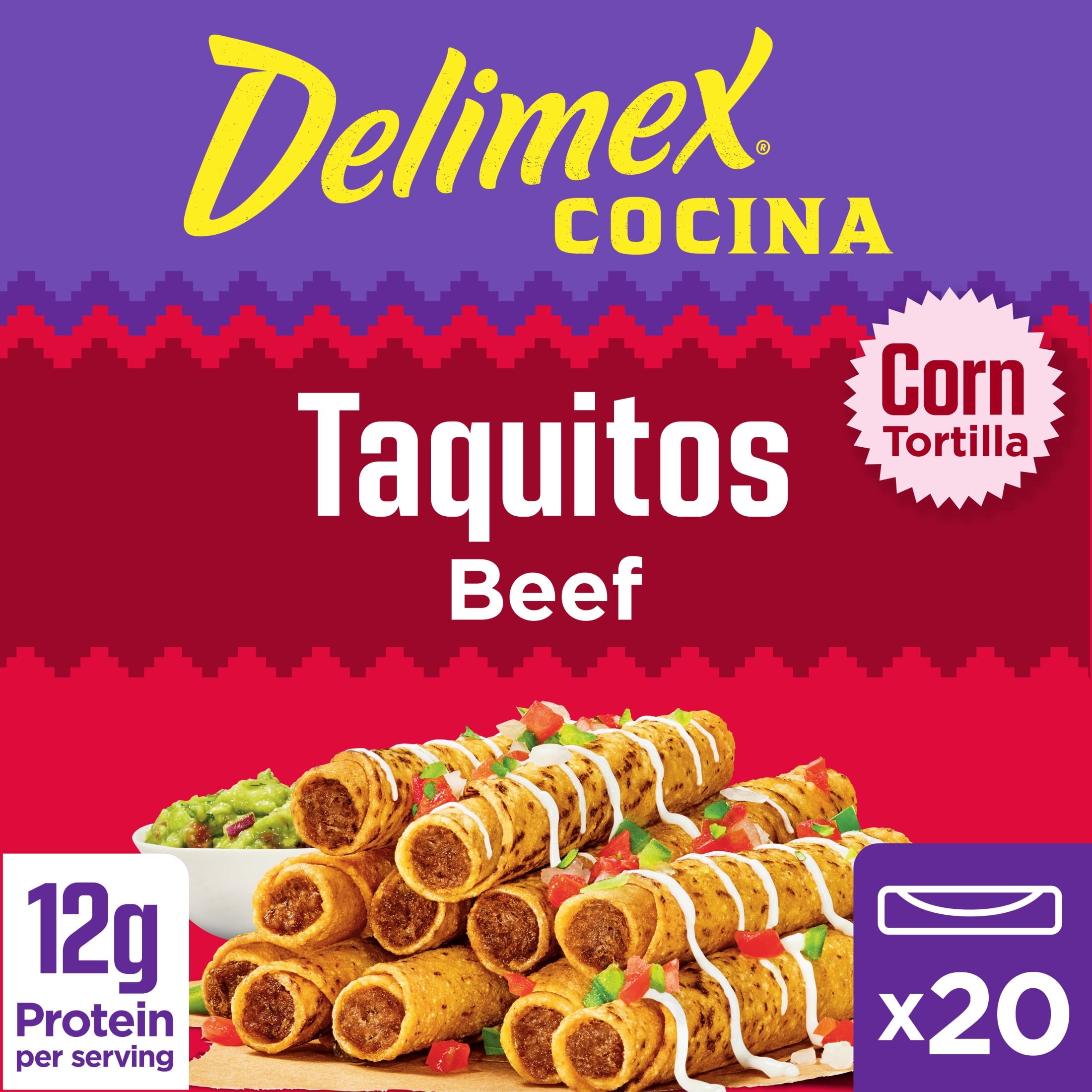 Delimex Beef Taquitos Frozen Snacks 20 Ct 20 Oz
