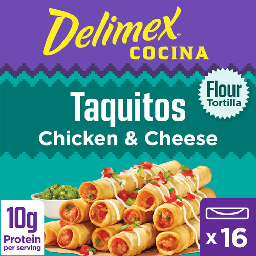 Delimex Chicken & Cheese Taquitos Frozen Snacks 16 Count 19.2 Oz