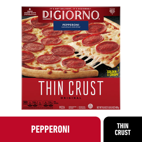 DiGiorno Thin Crust Pepperoni Frozen Pizza 16.9 Oz