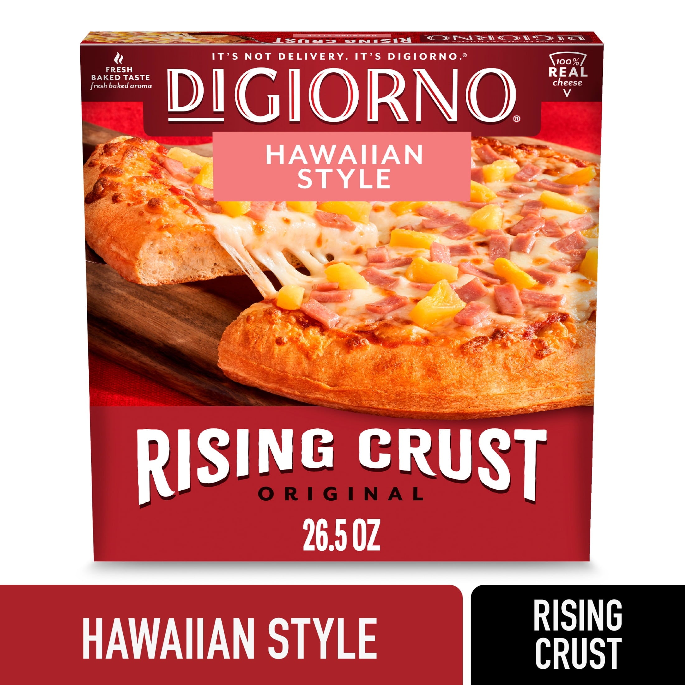 DiGiorno Hawaiian Style Rising Crust Frozen Pizza Canadian Bacon Pineapple 26.5 Oz