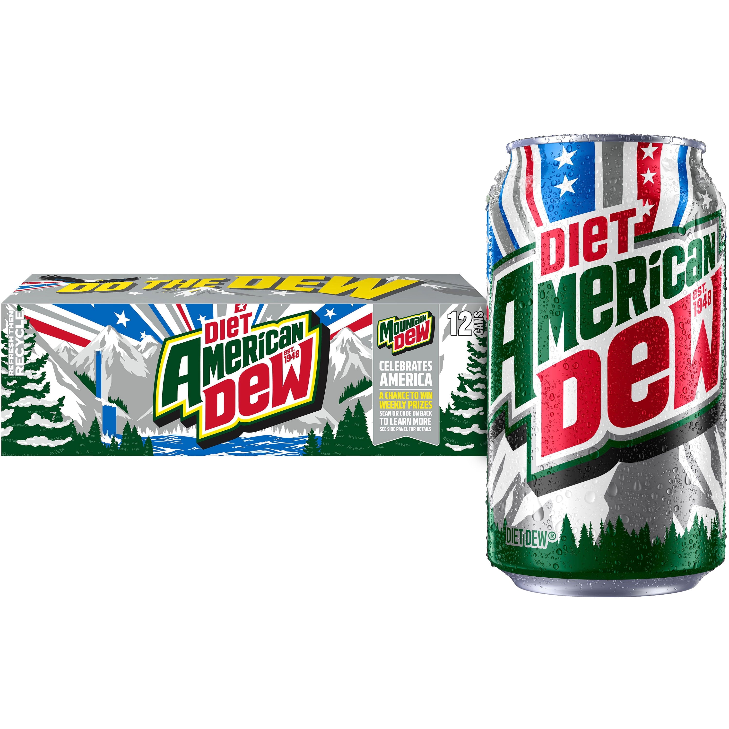 Mountain Dew Diet Citrus Soda Pop Cans 12 Fl Oz 12 Pack