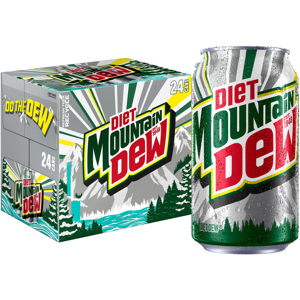 Mountain Dew Diet Citrus Soda Pop Cans 12 Fl Oz 24 Pack