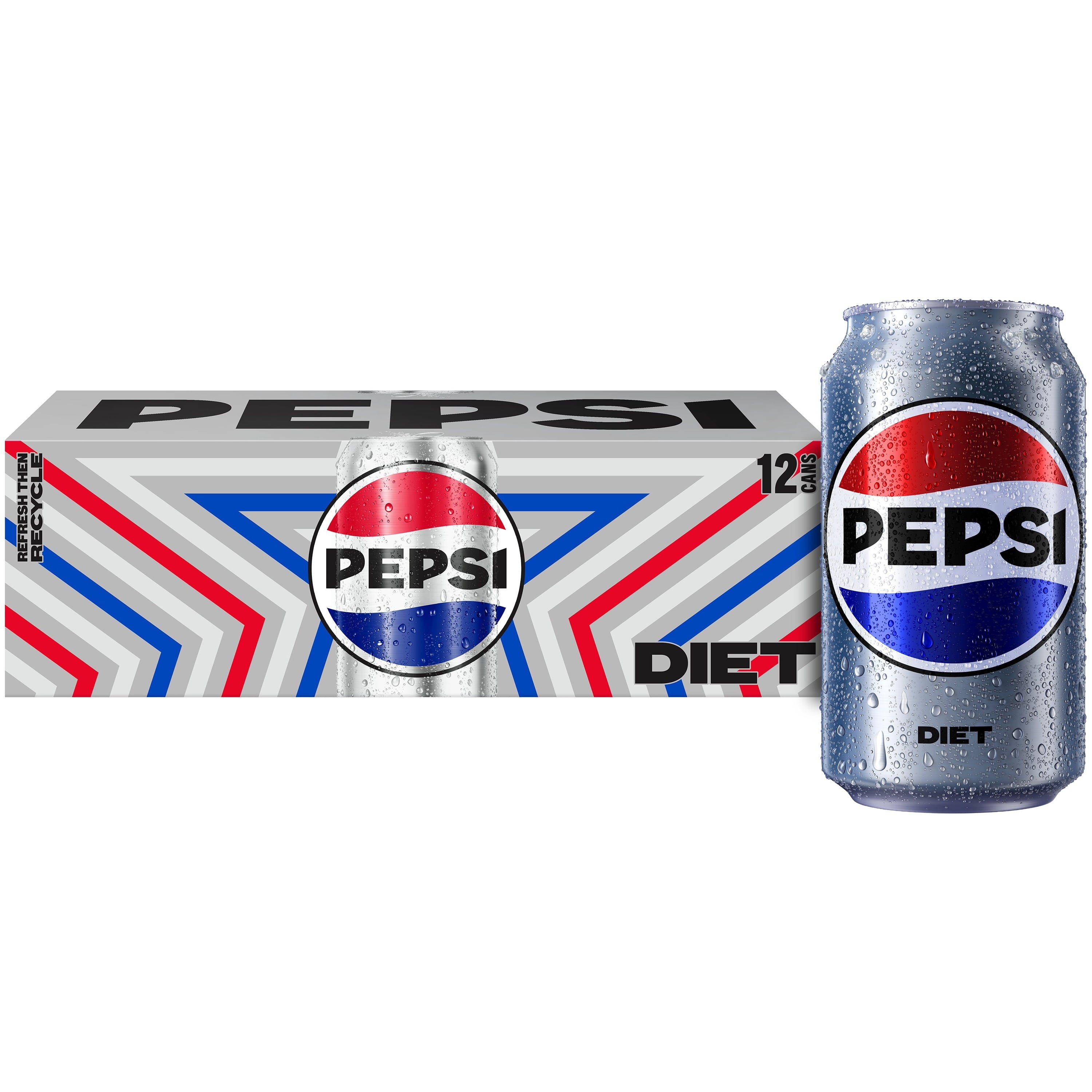 Diet Pepsi Cola Soda Pop Cans 12 Fl Oz 12 Pack