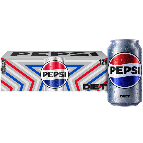 Diet Pepsi Cola Soda Pop Cans 12 Fl Oz 12 Pack