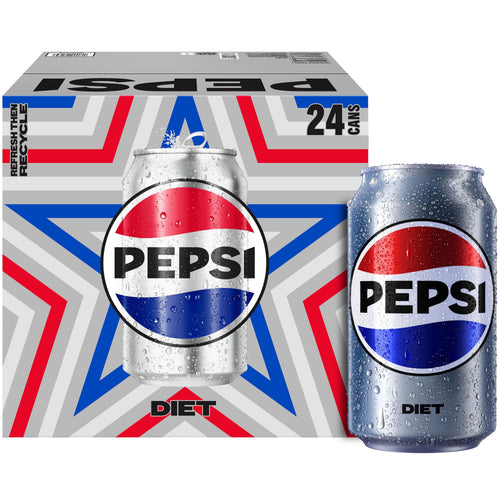 Diet Pepsi Cola Soda Pop Cans 12 Fl Oz 24 Pack