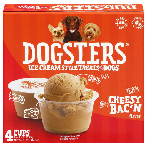 Dogsters Cheesy Bac'n Ice Cream Style Dog Treats 4 Count 14 Fl Oz