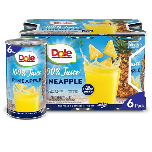 Dole 100% Pineapple Juice 6 fl oz Cans 6 Count