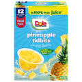 Dole Fruit Bowls Pineapple Paradise Tidbits in 100% Fruit Juice 4 oz Cups 12 Pack