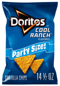 Cool Ranch Flavored Tortilla Chips 14.5 Oz 1 Count Doritos