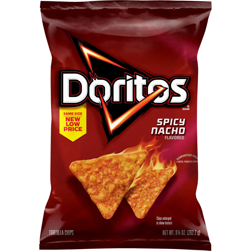 Spicy Nacho Flavored Tortilla Chips 9.25 Oz Doritos