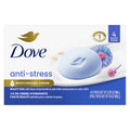 Dove Anti-Stress Beauty Bar Soap Blue Chamomile & Oat Milk Moisturizing Cleanser 3.75 oz 4 Bars