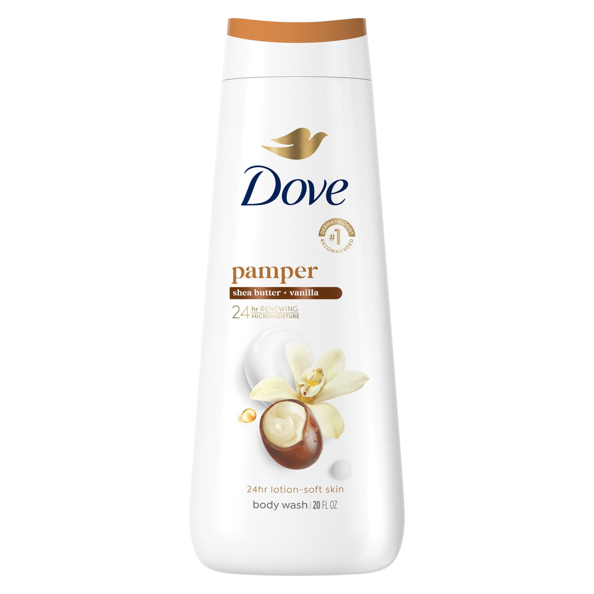 Dove Pampering Shea Butter & Vanilla Body Wash Moisturizing Cleanser 20 fl oz