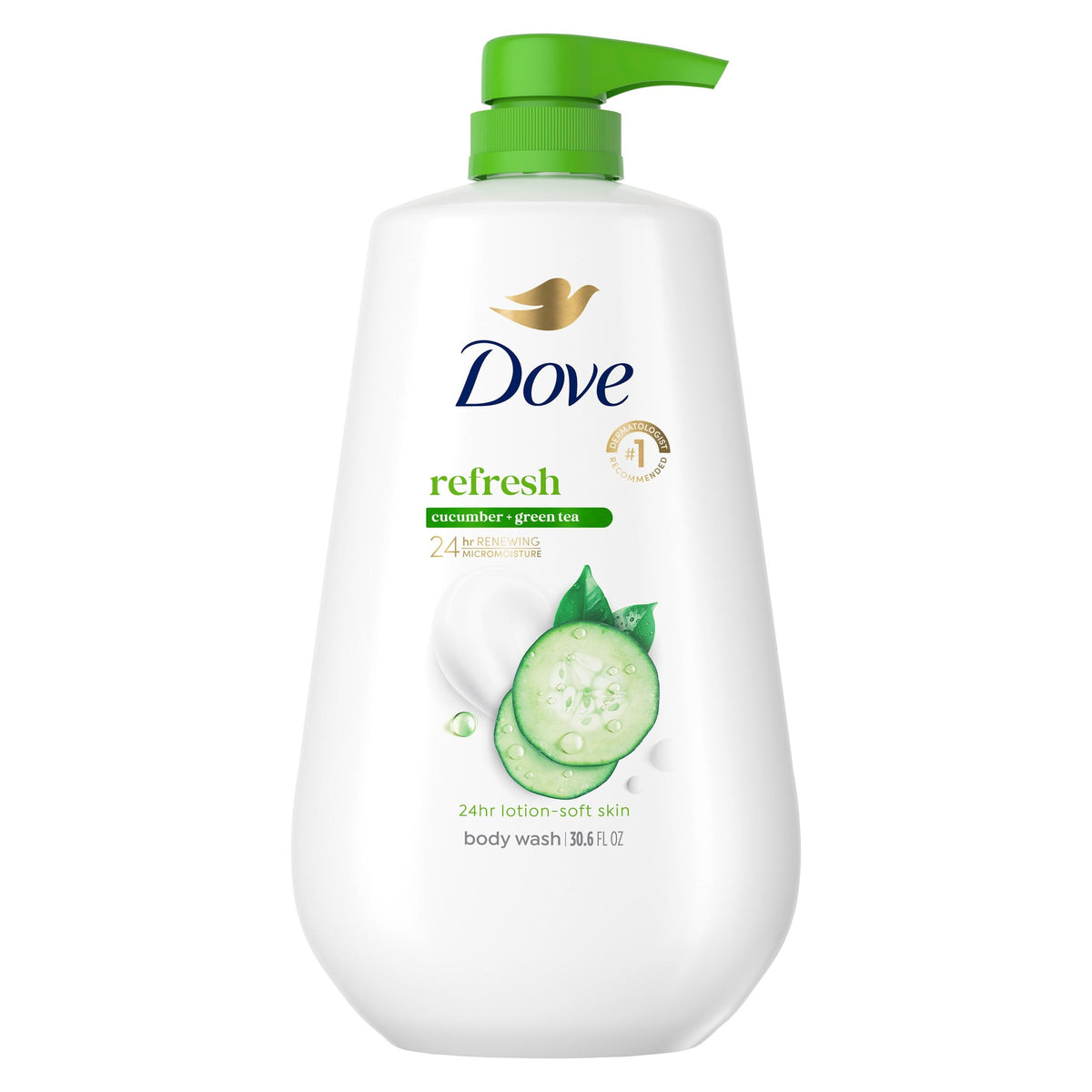 Dove Refreshing Body Wash Cucumber & Green Tea Moisturizing Skin Cleanser 30.6 fl oz