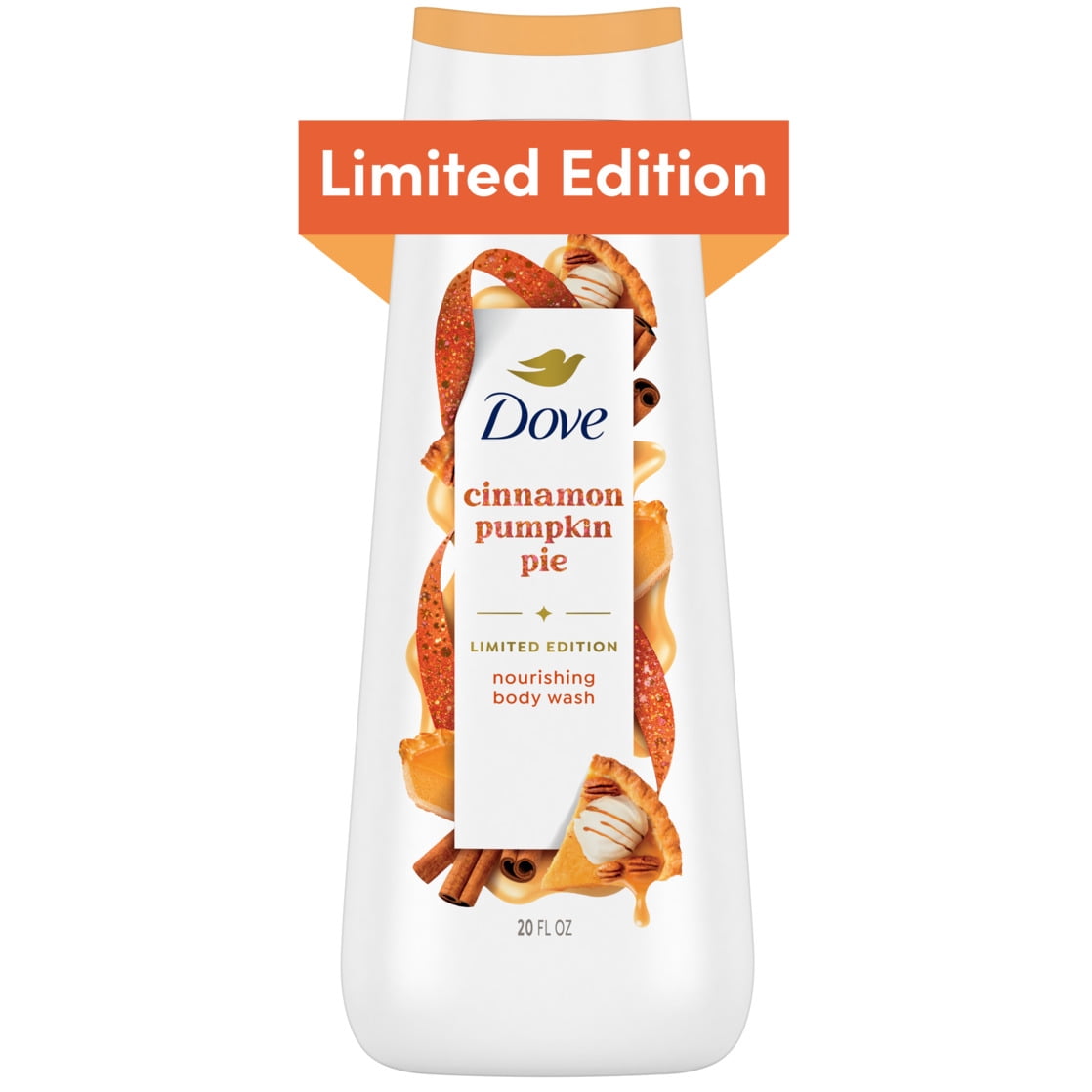 Dove Limited Edition Holiday Treats Body Wash Cinnamon Pumpkin Pie Moisturizing Cleanser 20 fl oz