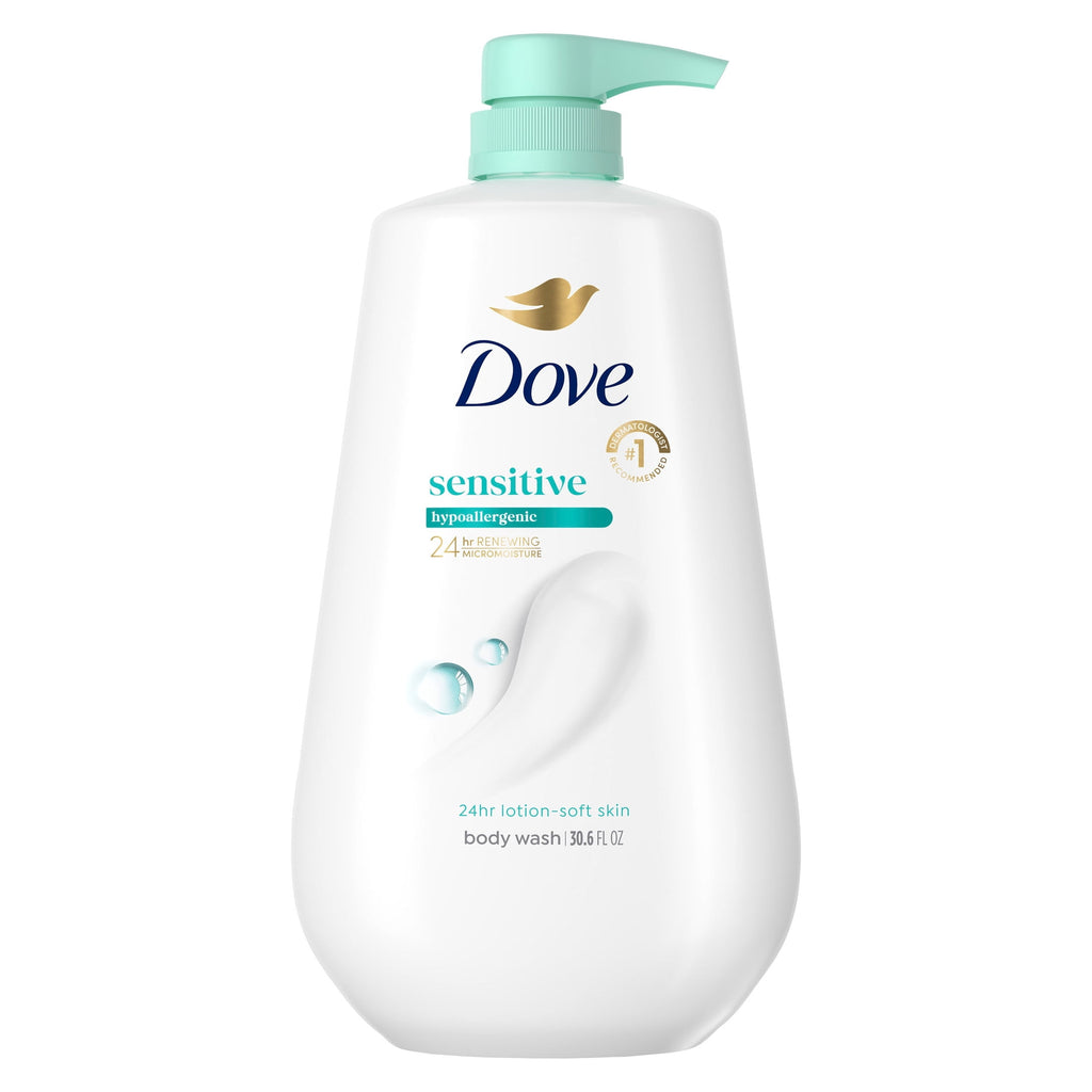 Dove Sensitive Skin Body Wash Hypoallergenic Moisturizing Cleanser 30.6 fl oz