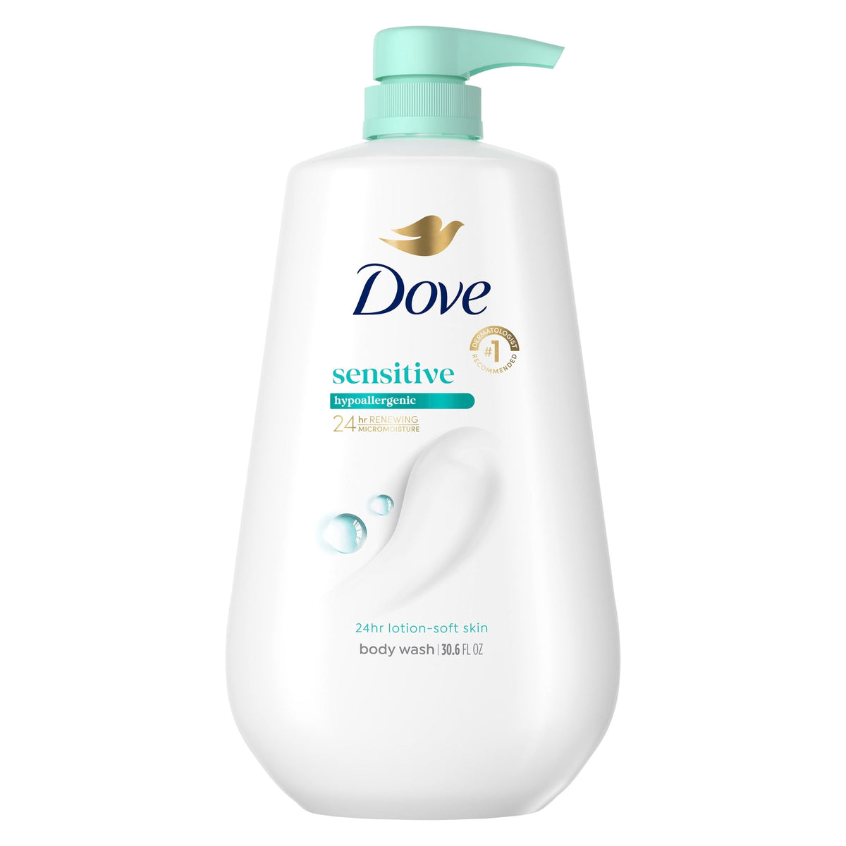 Dove Sensitive Skin Body Wash Hypoallergenic Moisturizing Cleanser 30.6 fl oz