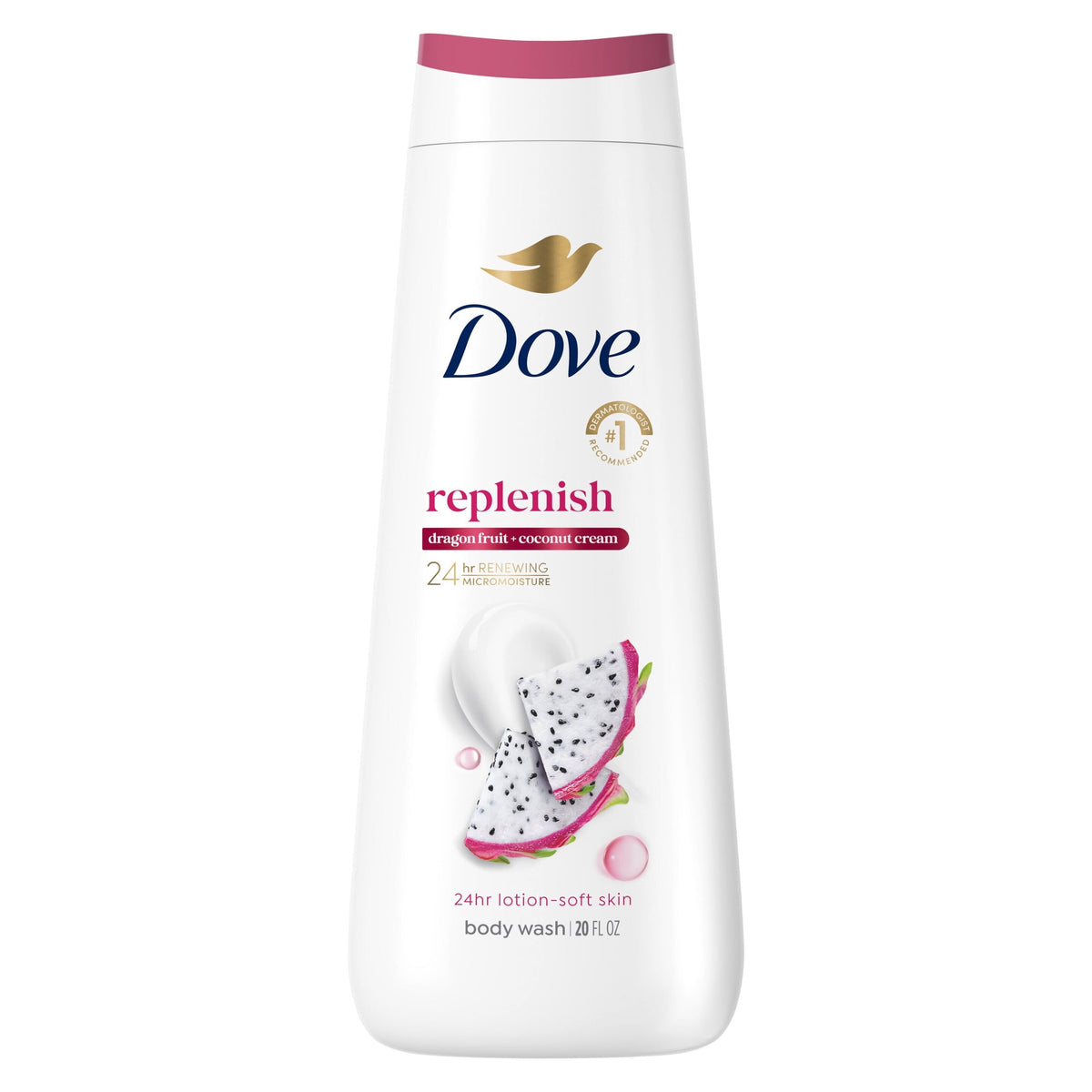 Dove Replenish Body Wash Dragon Fruit & Coconut Cream Moisturizing Cleanser 20 fl oz