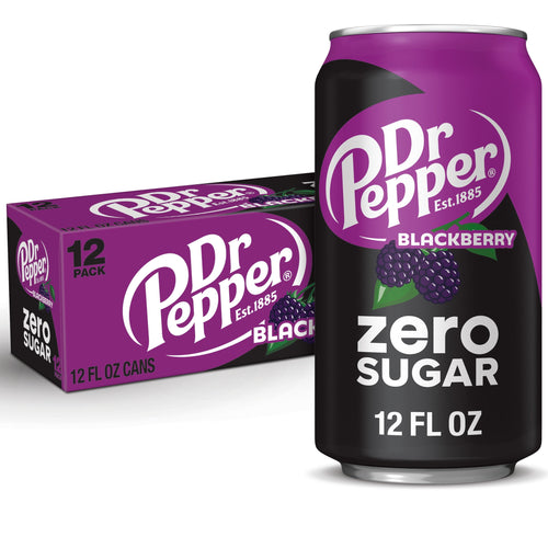 Dr Pepper Blackberry Zero Sugar Soda Pop Cans 12 Fl Oz 12 Pack