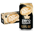 Dr Pepper & Cream Zero Sugar Soda Pop Cans 12 Fl Oz 12 Pack