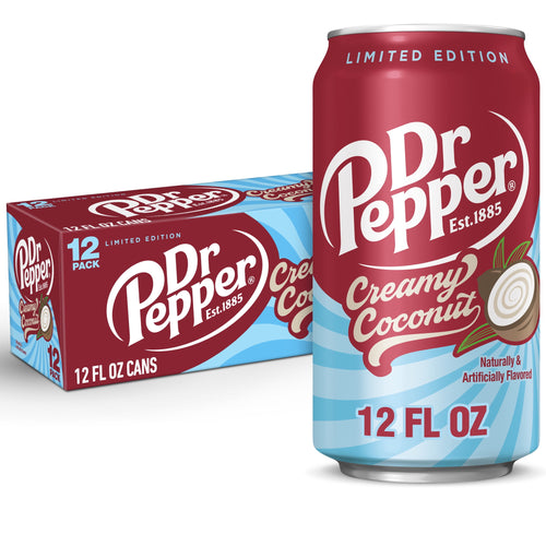 Dr Pepper Creamy Coconut Soda Pop Cans 12 Fl Oz 12 Pack