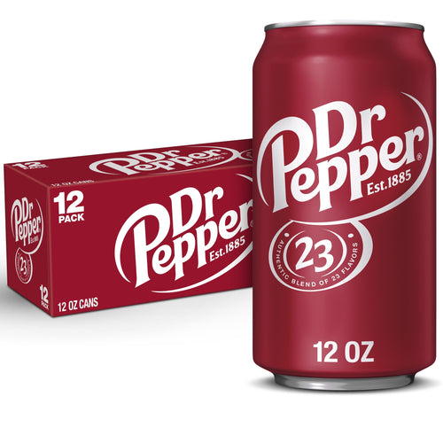 Dr Pepper Soda Pop Cans 12 Fl Oz 12 Pack