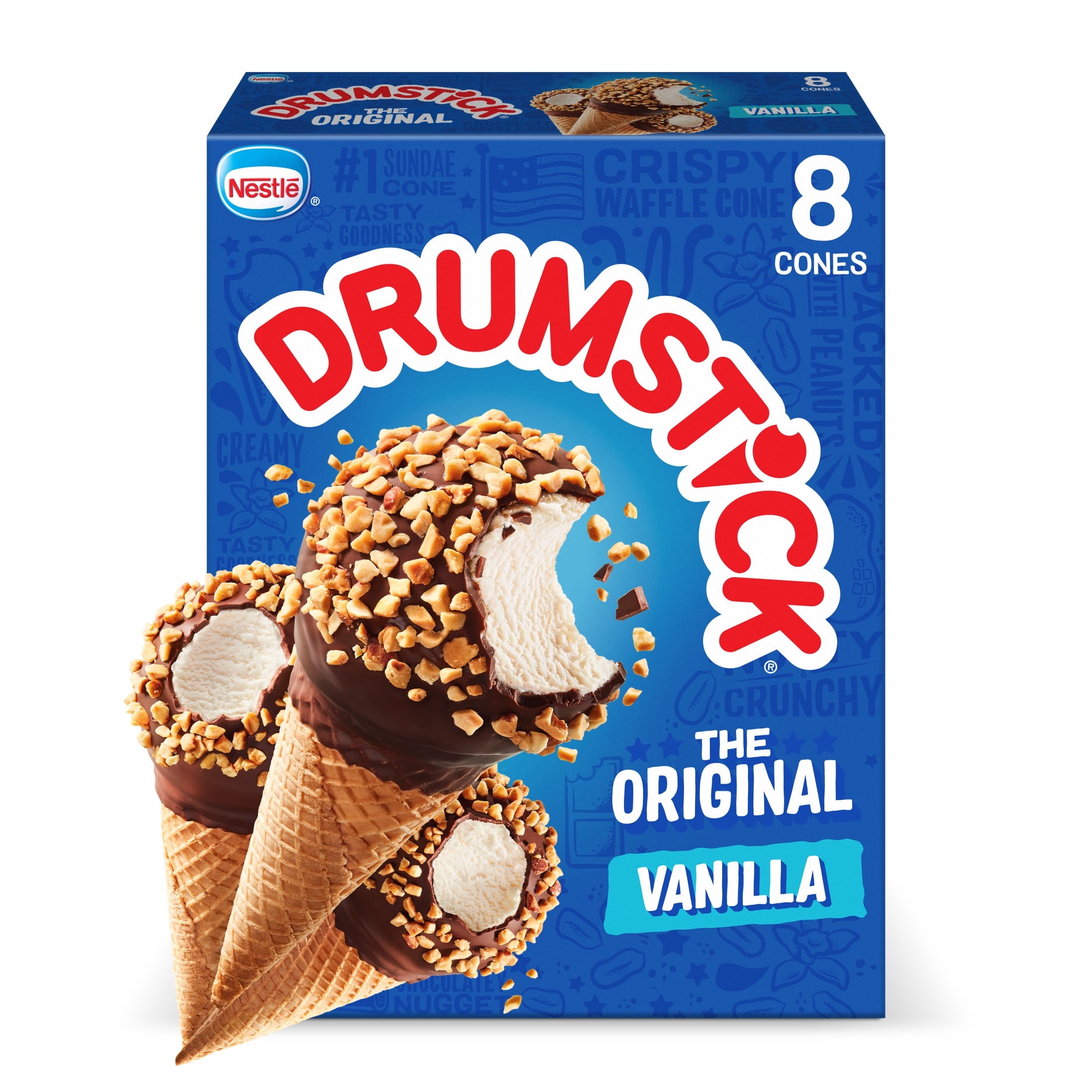 Drumstick Original Vanilla Sundae Cones 8 Count 36.8 Fl Oz