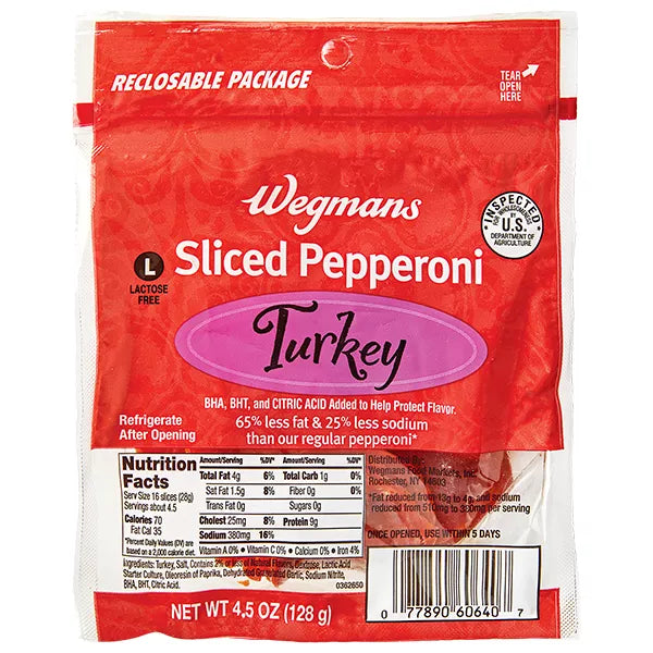 Wegmans Sliced Turkey Pepperoni