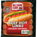 Hillshire Farm Beef Hot Smoked Sausage Links with Spicy Red Pepper, 12 oz, 6 Count