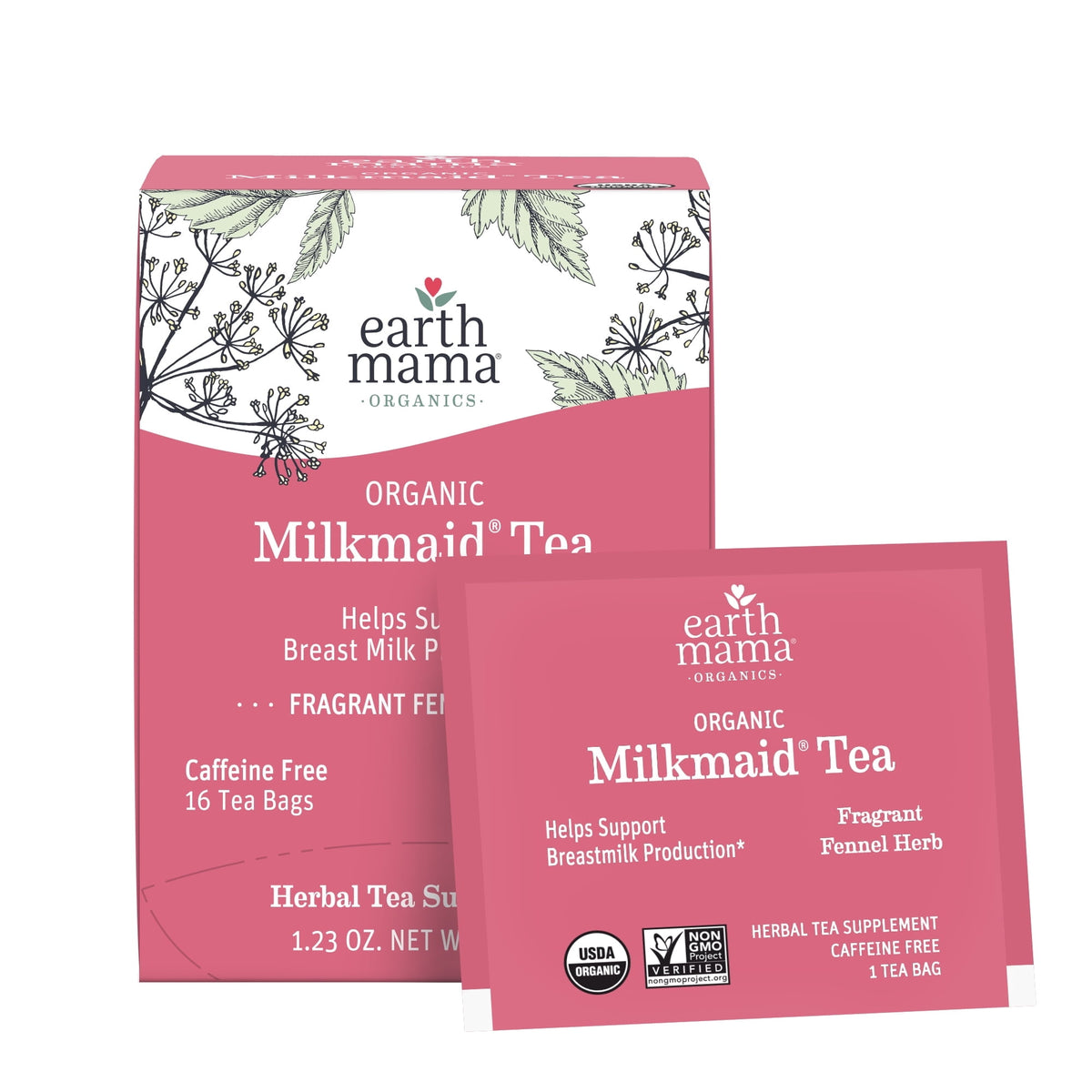 Earth Mama Organic Milkmaid Lactation Herbal Tea Bags 16 Count