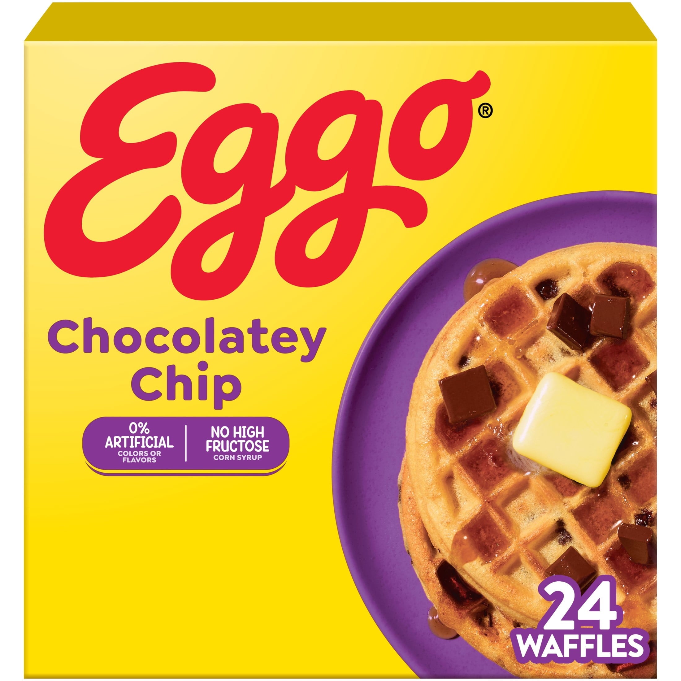 Eggo Chocolatey Chip Waffles Frozen Breakfast 29.6 Oz 24 Count
