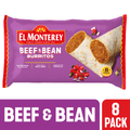 El Monterey Beef & Bean Burritos Frozen 32 Oz 8 Count