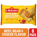 El Monterey Beef, Bean & Cheese Flavor Chimichangas, 30.4 oz, 8 Count (Frozen)
