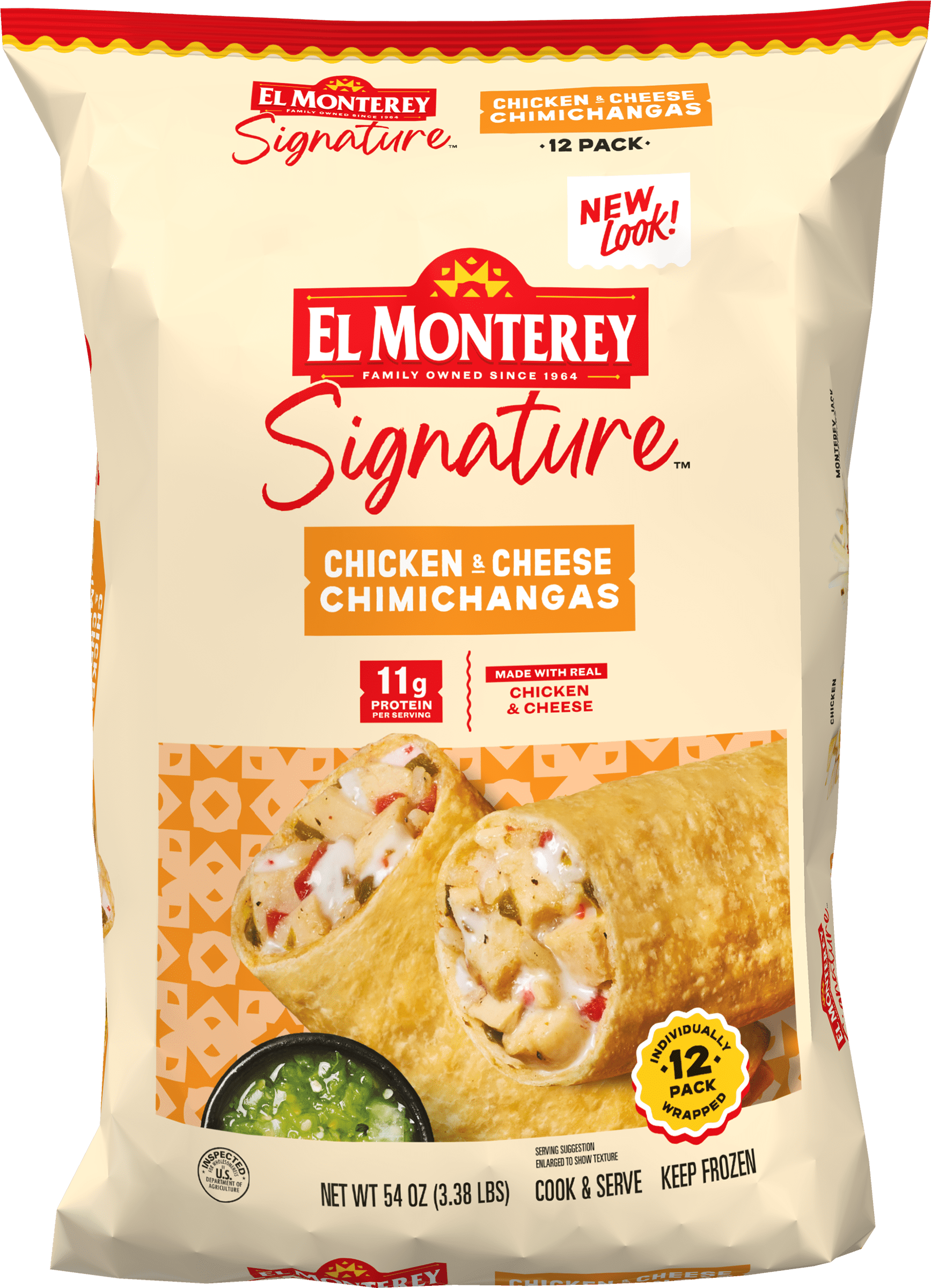 El Monterey Signature Chicken and Cheese Chimichangas Frozen 54 Oz