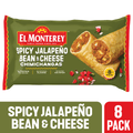 El Monterey Spicy Jalapeno Bean & Cheese Chimichangas Frozen 30.4 Oz 8 Count