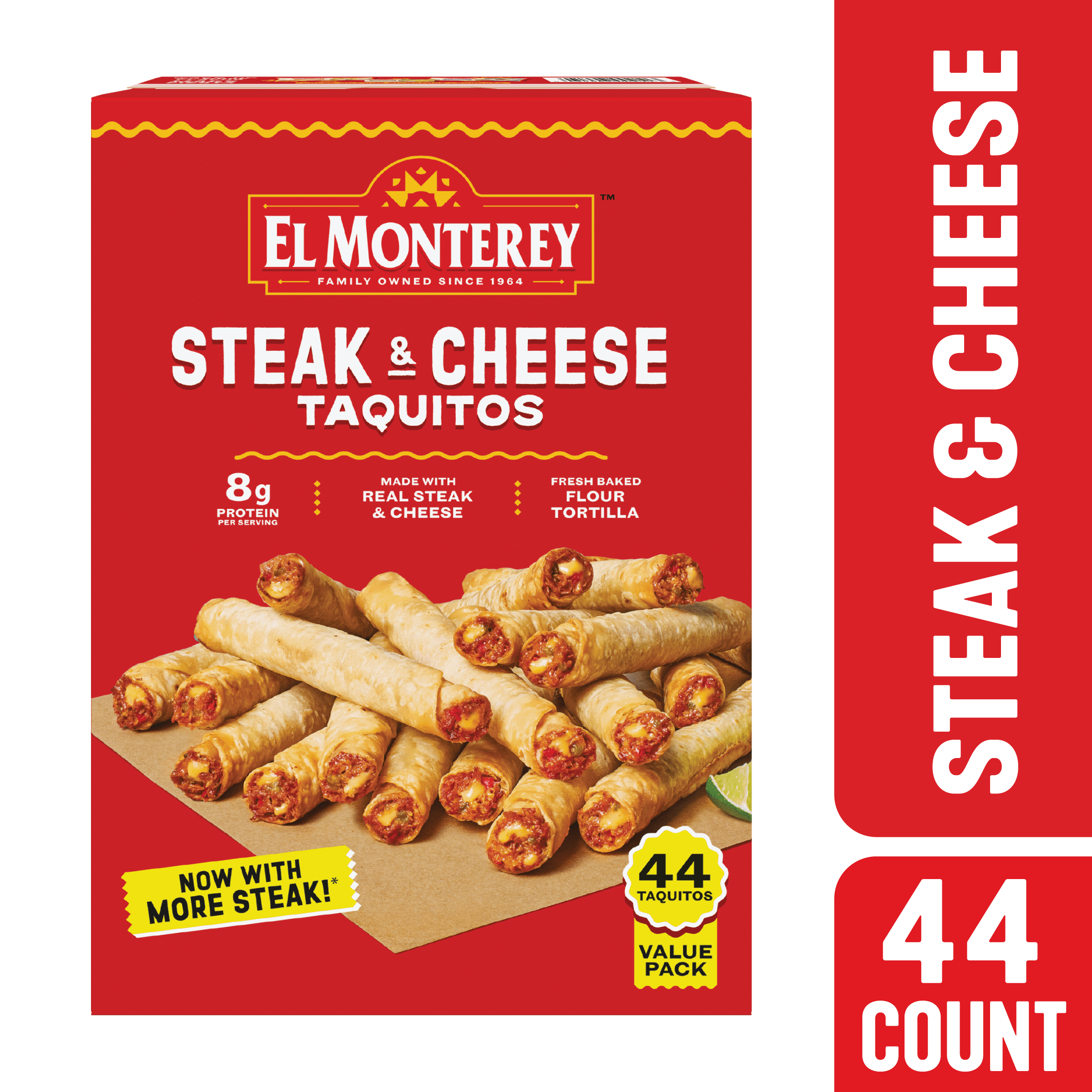 El Monterey Steak & Cheese Flour Taquitos Frozen 44 Count 44 Oz