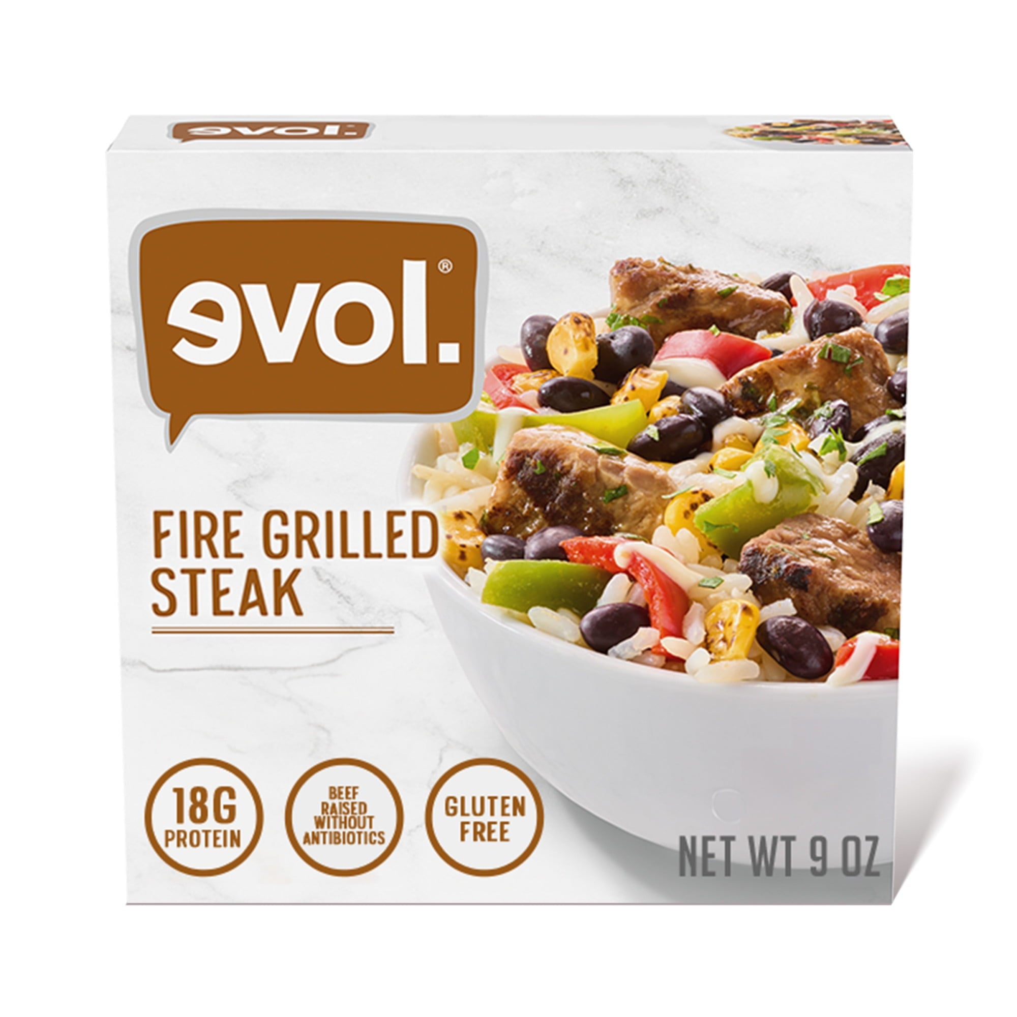 Evol Fire Grilled Steak Bowl Frozen Meal 9 Oz