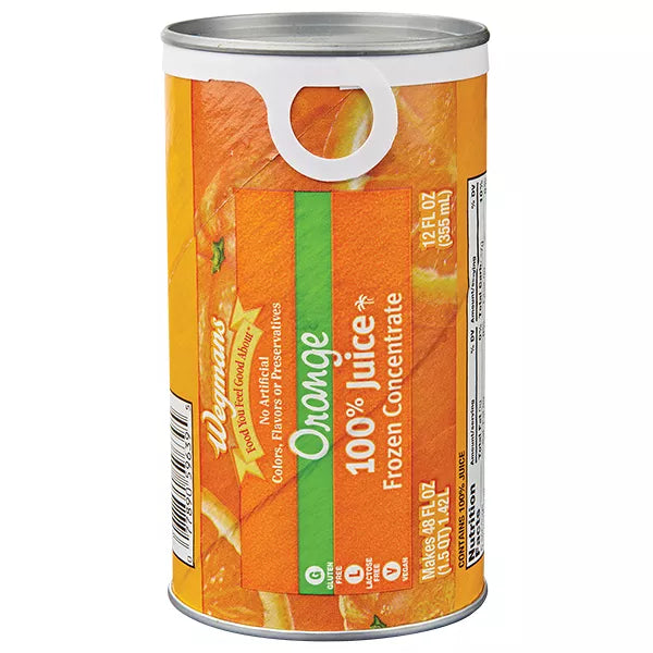 Wegmans 100% Juice, Orange, Frozen Concentrated 12 fl. oz.