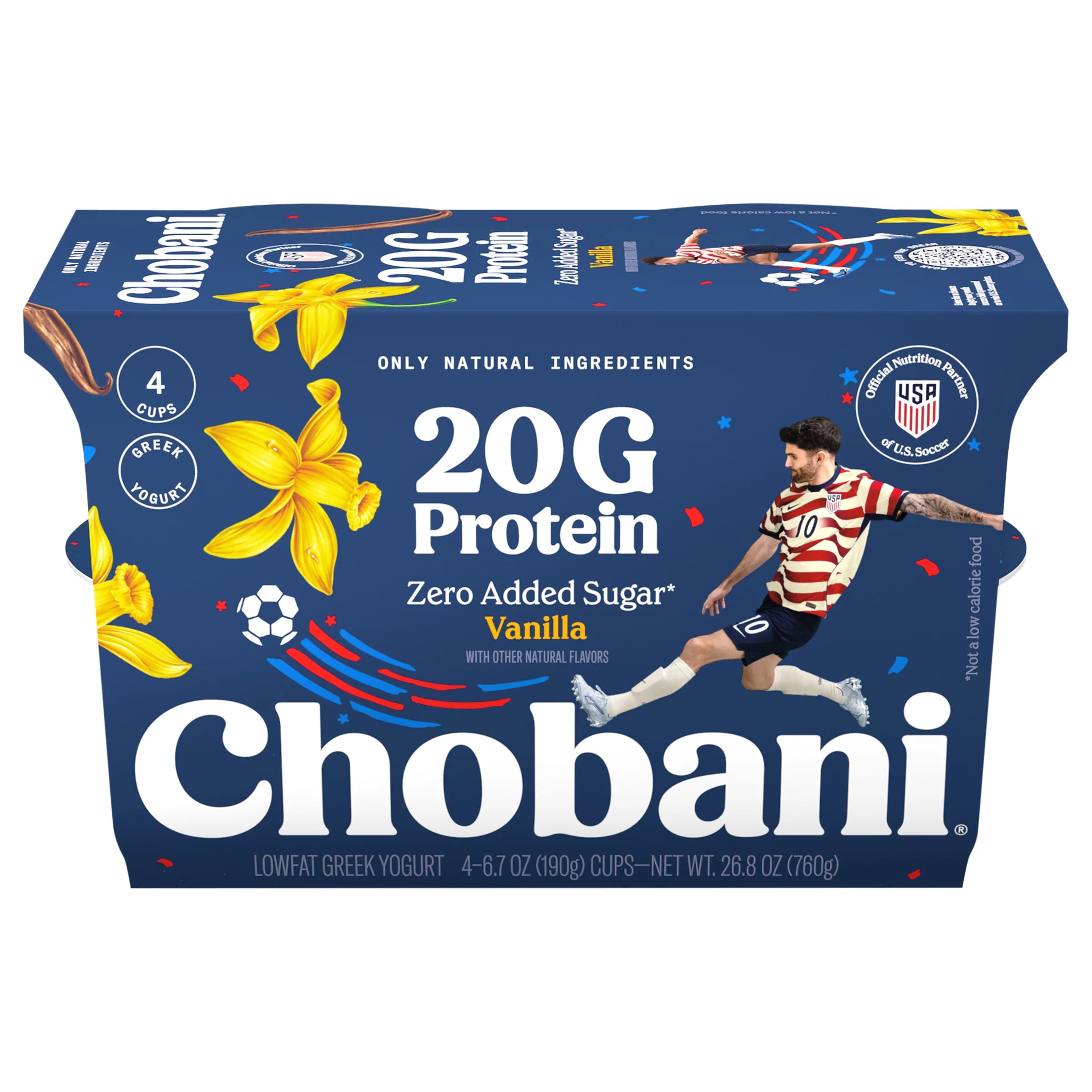 Chobani Lowfat Greek Vanilla Yogurt Value Pack, 4 Count